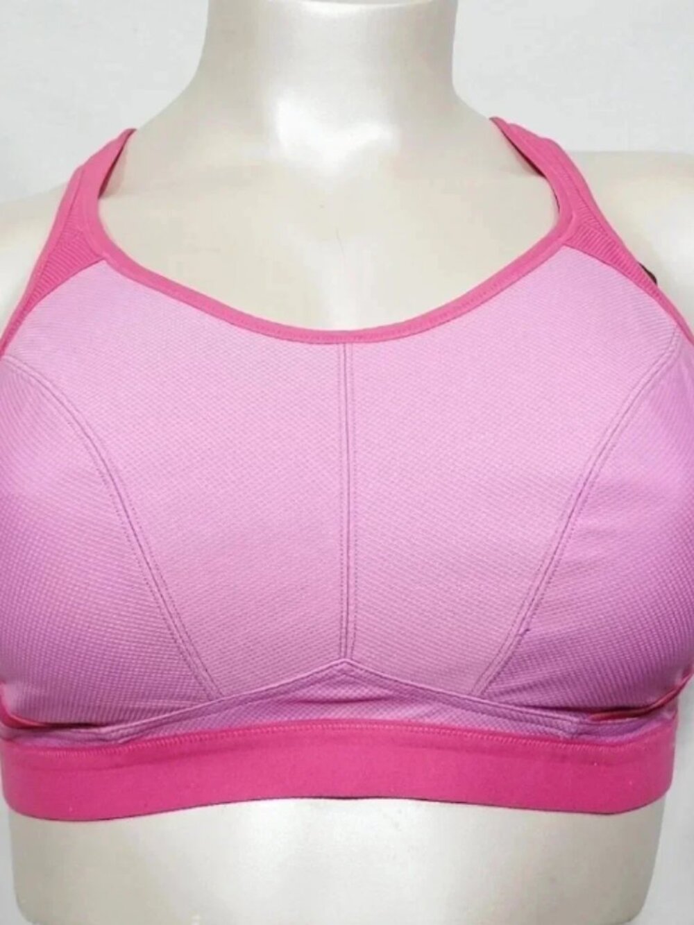 36H Felina 215152 Unity Unlined Wire Free Sports‎ Bra Cyclamen Pop Pink NWT